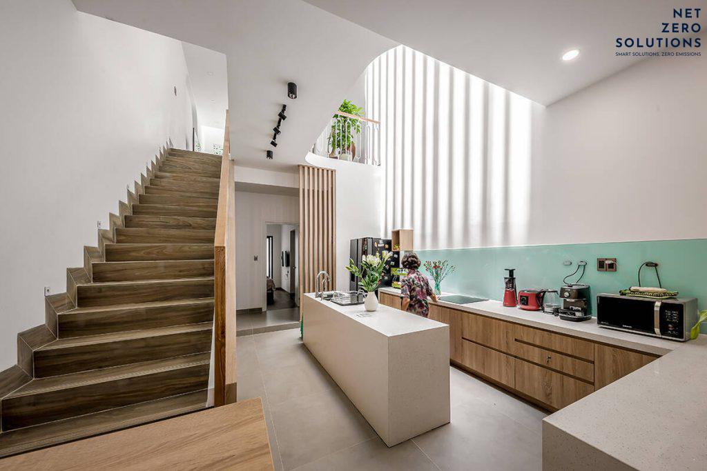 Đặt bếp dưới giếng trời