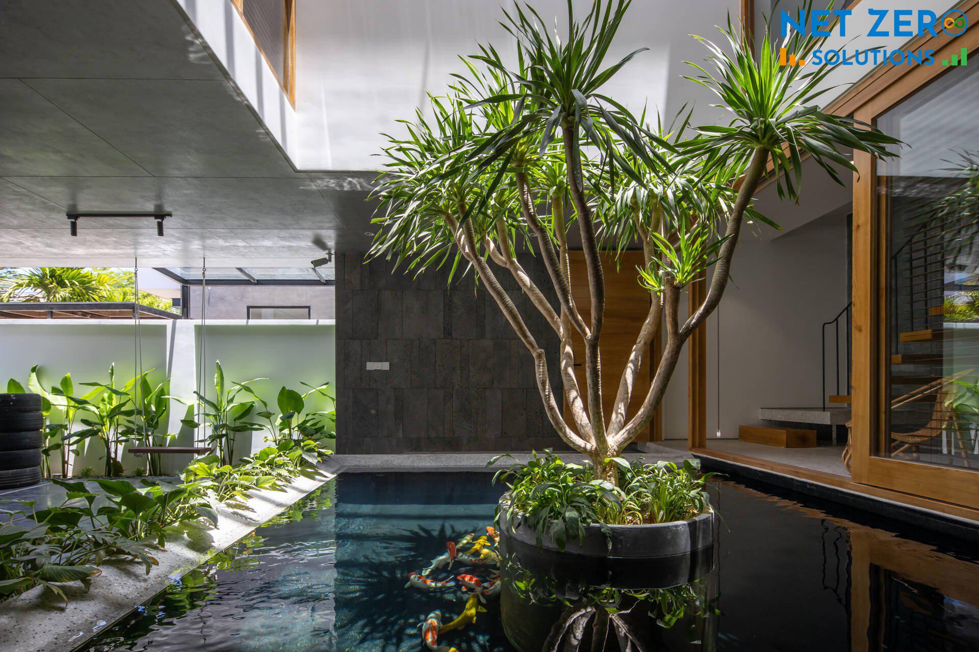 mẫu giếng trời cho biệt thự trồng cây xanh