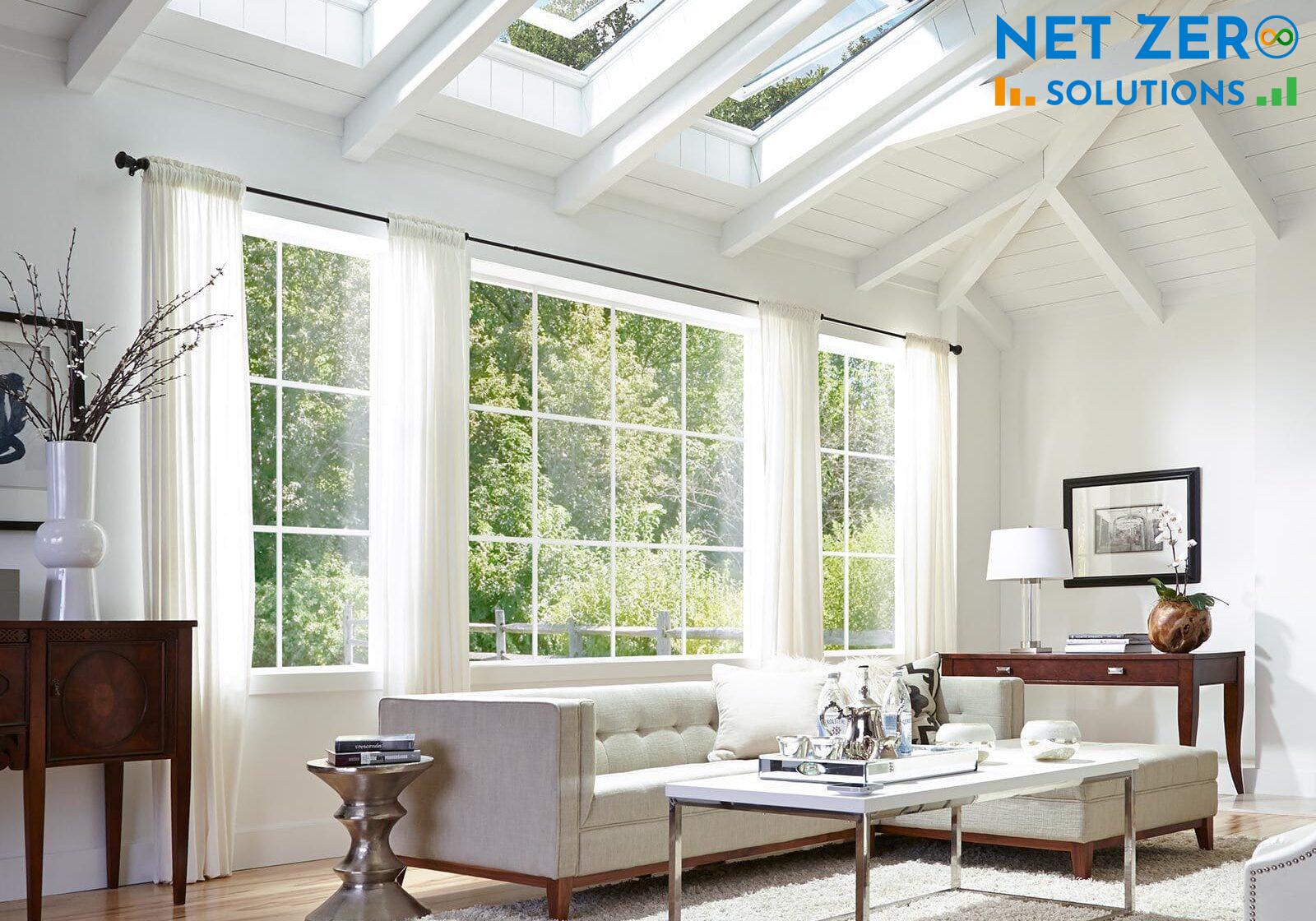 mẫu giếng trời cho biệt thự mái chớp tự động