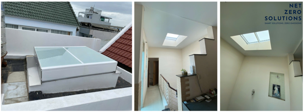 Khu vực giếng trời sau cải tạo, thoáng và sáng hơn