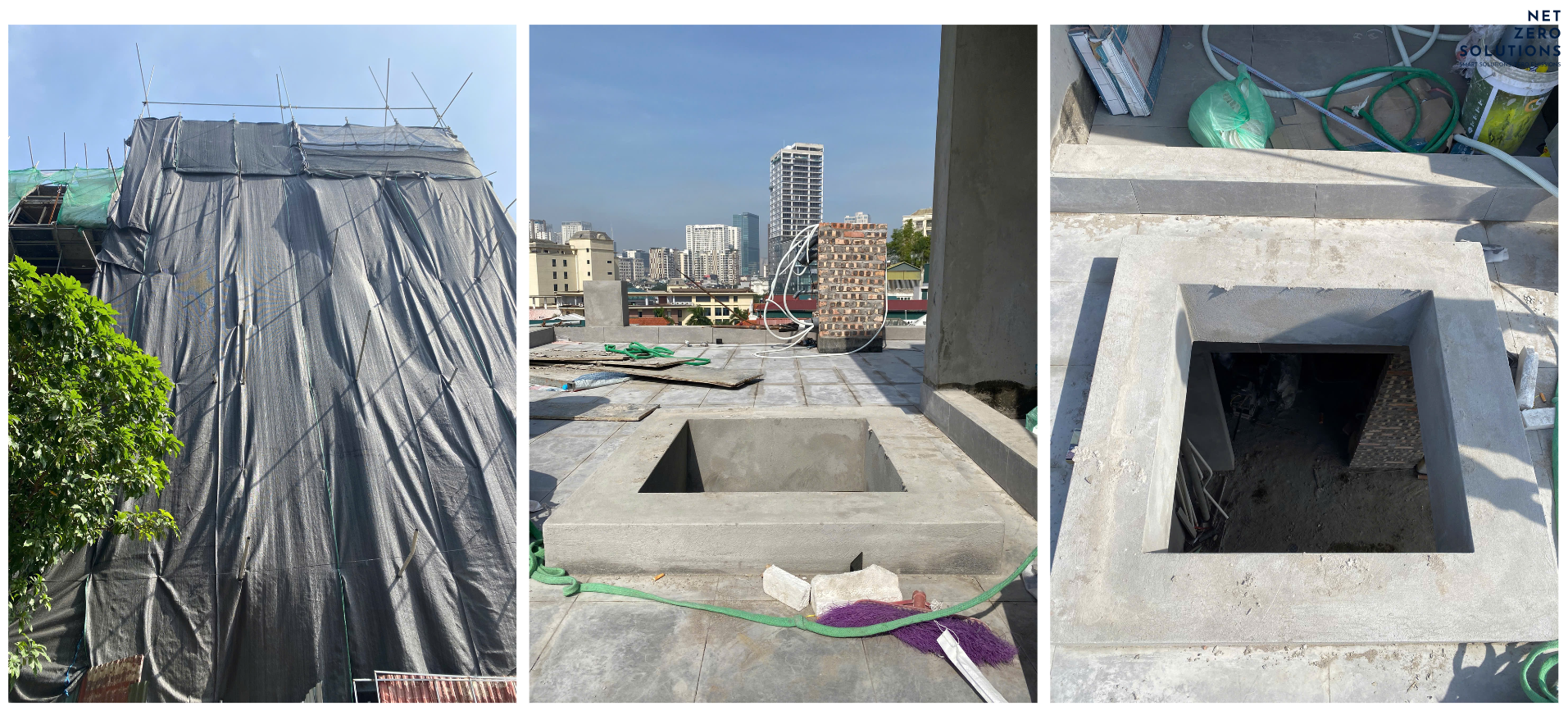 Lắp Giếng trời thông minh kết hợp nắp thăm trần cho nhà 6 tầng ở Xuân Quỳnh, Cầu Giấy