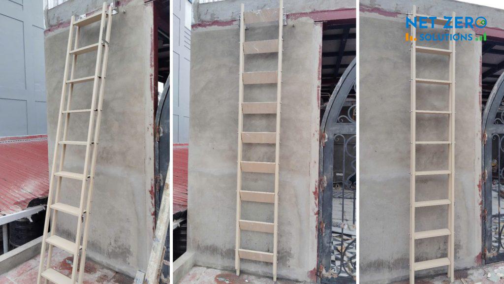 Lắp thang lên mái gấp gọn