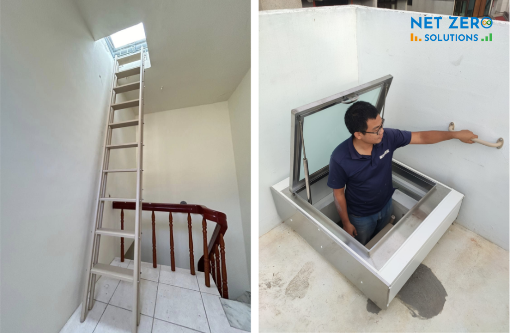 mẫu cầu thang ngoài trời lên sân thượng