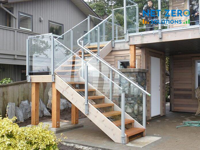 cầu thang ngoài trời lên sân thượng hiện đại