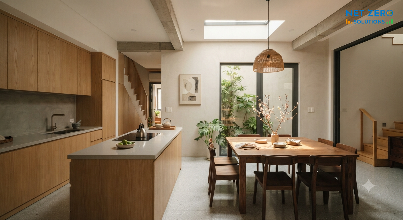 nhà có 2 giếng trời,