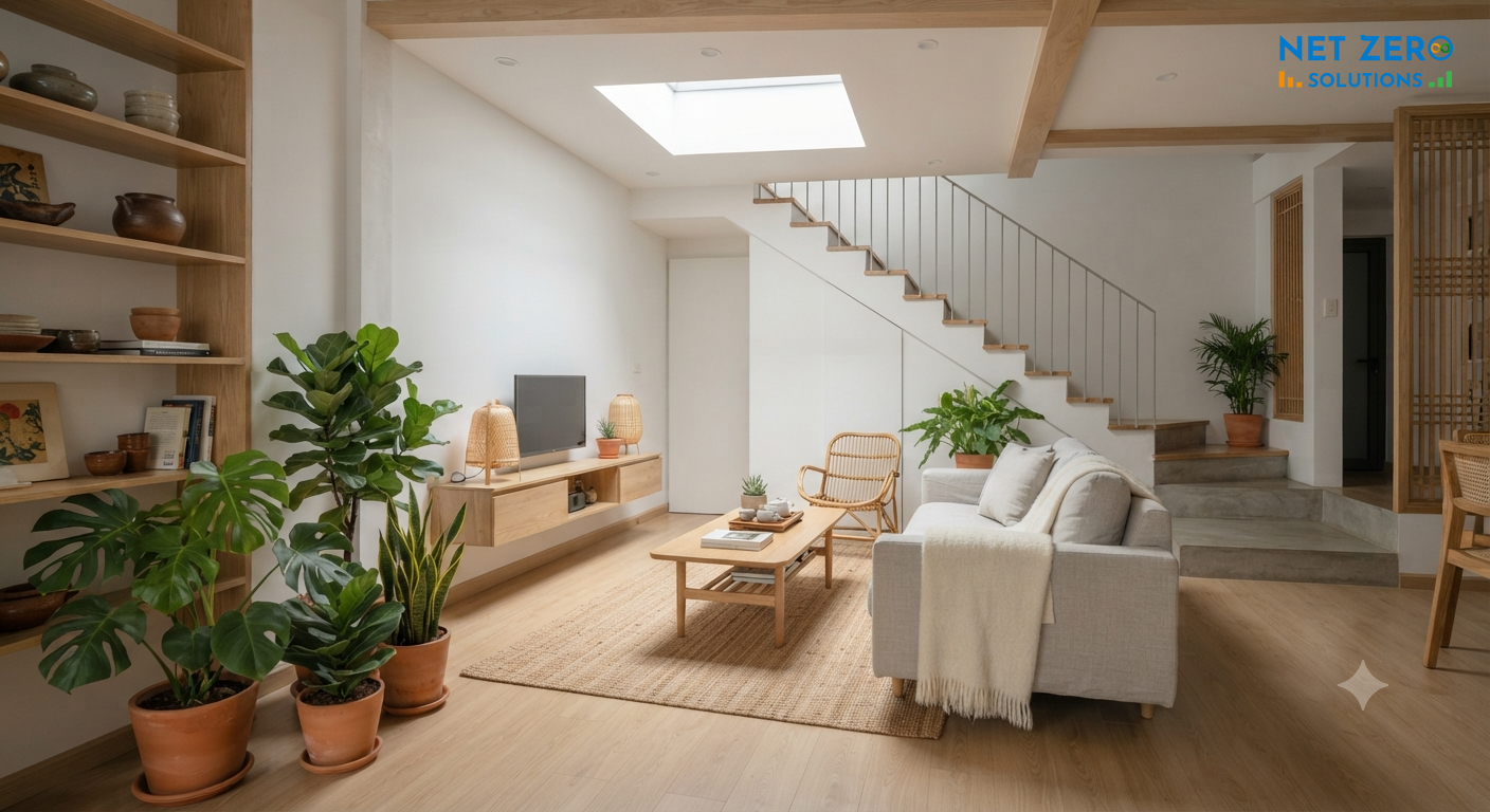 nhà có 2 giếng trời,