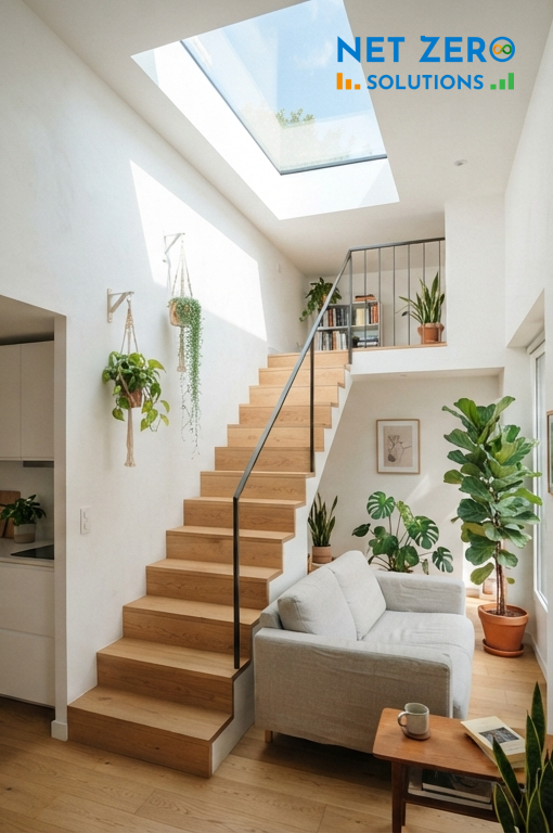 thiết kế nhà 30m2 có giếng trời