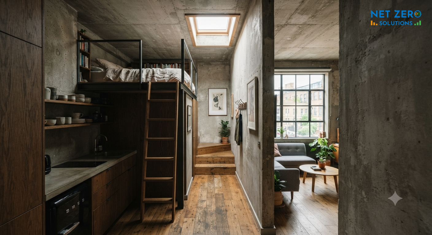 thiết kế nhà 30m2 có giếng trời