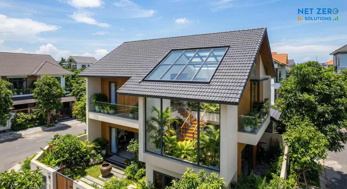 Giếng trời trên mái ngói