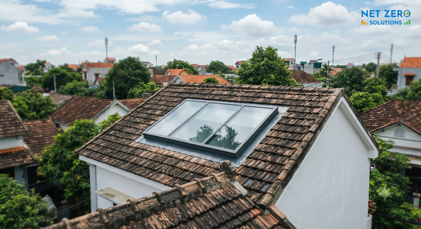 Giếng trời trên mái ngói